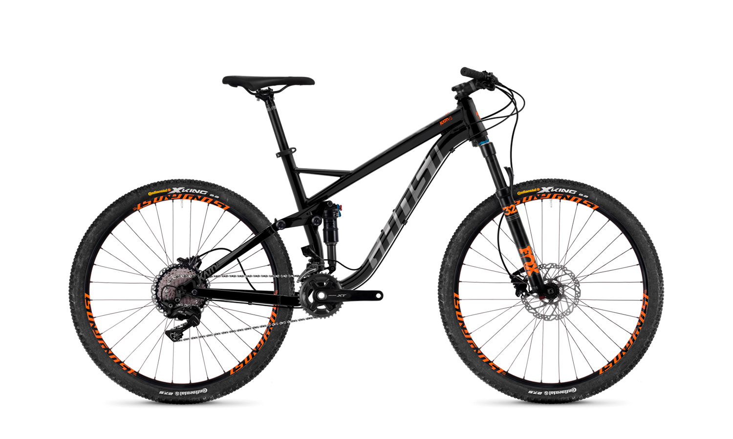 Велосипед Ghost Kato FS 5.7 27,5" (2019) 2019 Черно-оранжевый